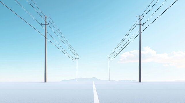 high voltage power line high speed clean line High speed transmission power lines depicted with clean, streamlined designs, suggesting efficiency and modern infrastructure.