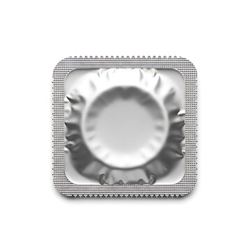 Silver Blister Pack Foil Packaging Mockup Isolated on White Background