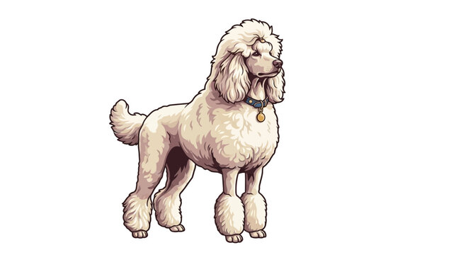 poodle dog vector illustration logo