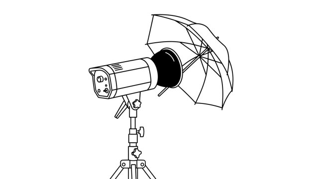 studio flash on a white background