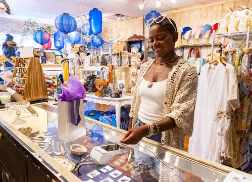 Small Business smile Customer credit card Mobile pay at retail store