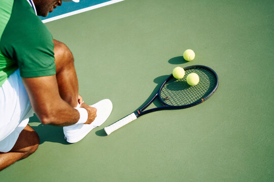 Getting ready to play tennis