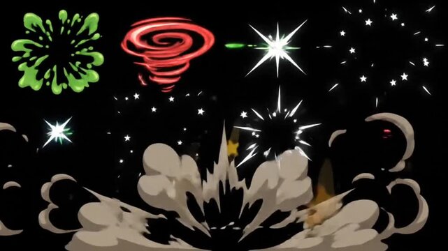 33 Cartoon Effects Green Screen Pack Left Right Center Boom Pop Slam