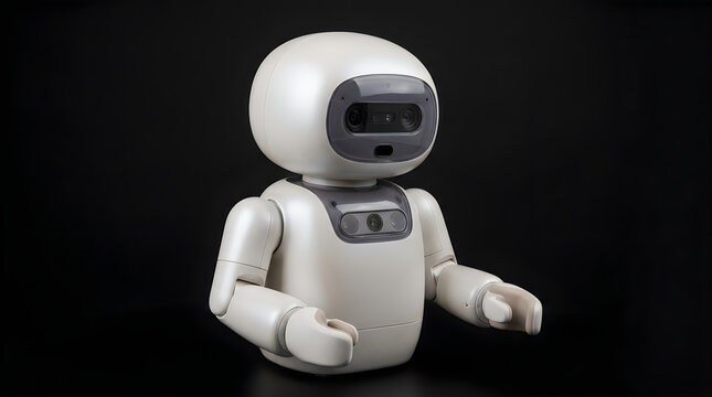 Humanoid Robot with a Friendly Expression, Designed for Healthcare and Assistive Services. Modern Technology Concept.