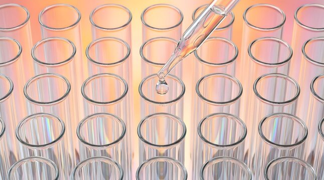 Scientist using a pipette to fill a laboratory microplate well