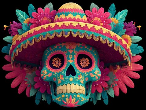 Cinco de Mayo Day of the Dead Mexican Skull Mascot