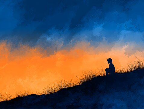 international childrens day background kids silhouette
