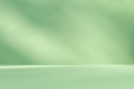 Minimalist Blurred Sage Green Room Mockup Backdrop for Product Display.