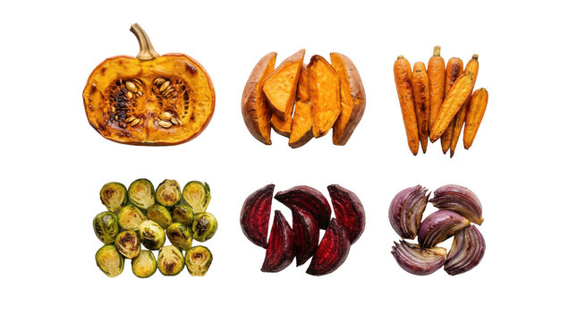 Set of organic vegetable chips and dried pumpkin slices for a healthy vegetarian snack collection
