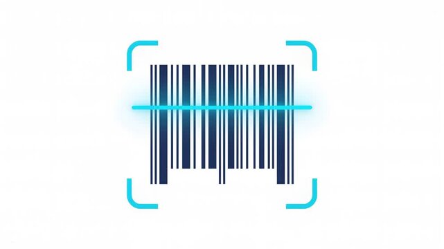 Animated Looping Barcode Scanner Pulse UI Icon on White Background