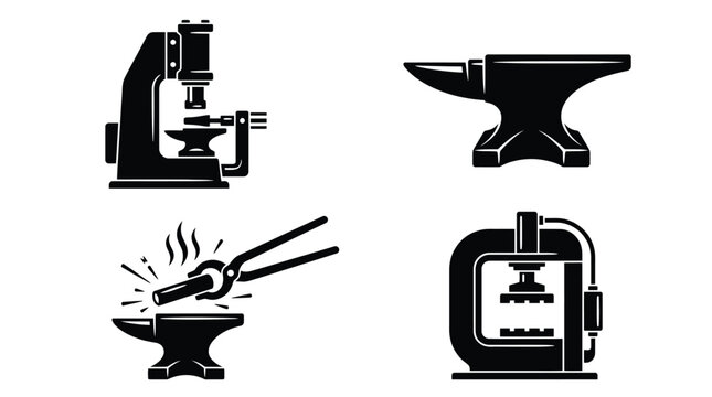 Blacksmithing tools vector illustration on a white background