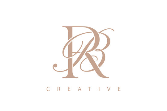 elegant RB letter monogram logo design for wedding