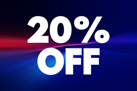 20% OFF - means that an item or service is being offered at a price that is 20% lower than its original price, text concept background