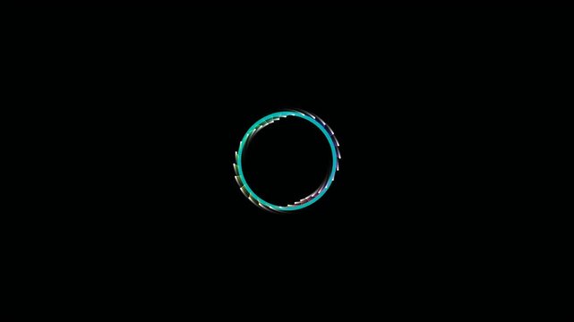 Minimalist Glowing Circular Audio Visualizer on Black Background