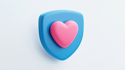 The blue shield shape bearing a pink heart at its center serves as a powerful symbol for protection and love combining safety measures with heartfelt emotions in contexts like medical services wellnes