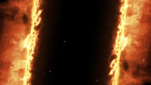 Intense Fire Energy Frame VFX Overlay with Vertical Flame Borders and Floating Embers, Cinematic Heat Effect for Titles, Logo Reveals, Trailers, Intros and Motion Graphics