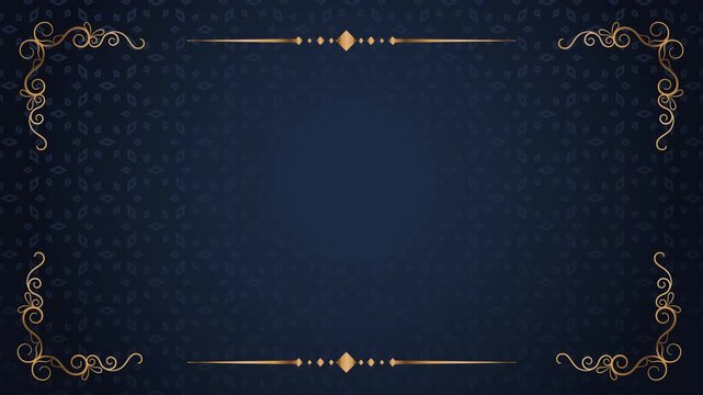 Elegant Luxury Golden Ornate Frame Background Animation.