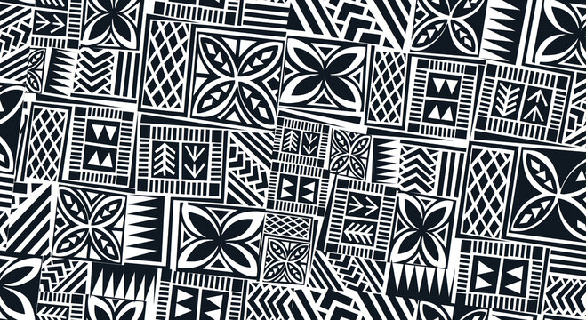 Intricate black and white geometric pattern seamless texture abstract design monochrome illustration
