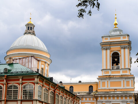 dome and belfry of Holy Trinity Cathedral in Lavra