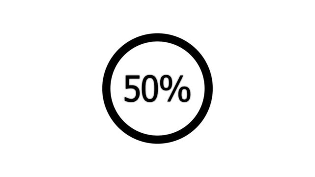 Abstract pie chart with 50 percent progress bar animation. Pie chart business and finance visual data representation.motion video animation.