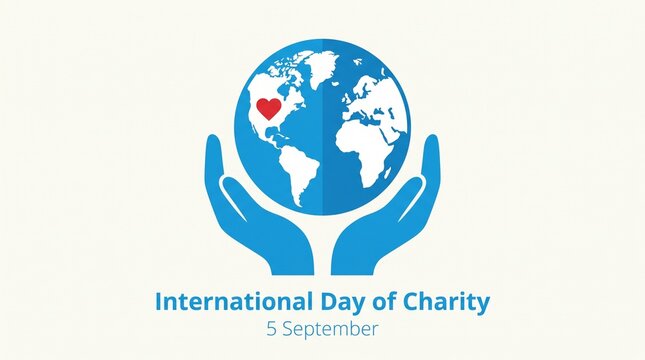 Hands holding globe for international day of charity