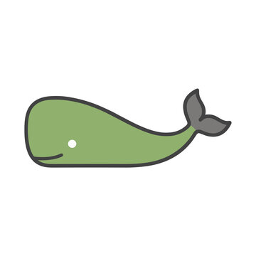 Green whale illustration