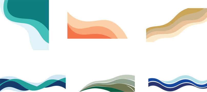 colorful wavy abstract shapes for branding or design