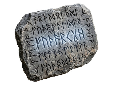 ancient mystical rune tablet isolated object