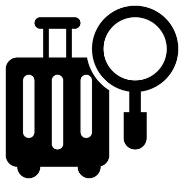 luggage suitcases check scan secutiry solid glyph icon