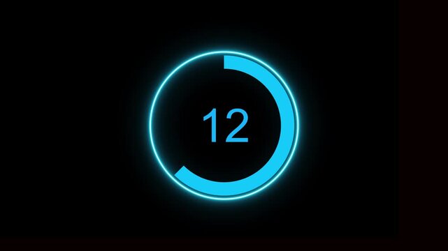 Neon Countdown Timer Icons