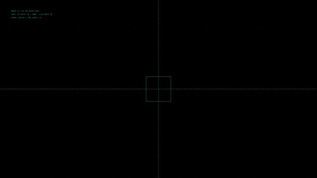 Military Tactical Grid Coordinate Overlay with latitude/longitude tickers and sector markers 4K Alpha Channel