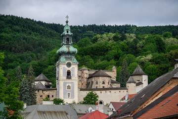 Green onion dome and stone turrets of the Old Castle in Banska Stiavnica, Slovakia © Michal Plevko