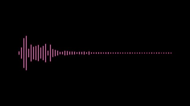 audio waveform spectrum animation. Audio waveform with frequency animated lines. Dynamic sound wave reacts to music beats for sound waveform spectrum animation