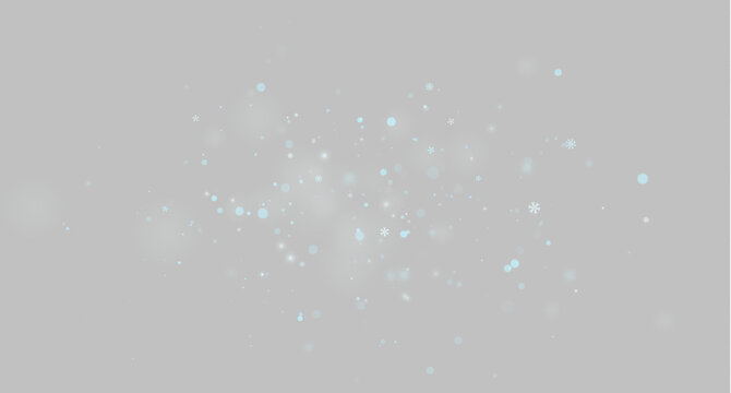 Faint blue snowflakes scatter across a dark background in varying sizes. Soft glowing orbs of light create a subtle hazy effect. This winter-themed image is ideal for holiday or cold season.