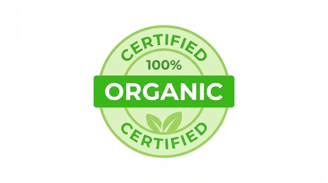 Certified 100 percent organic stamp badge