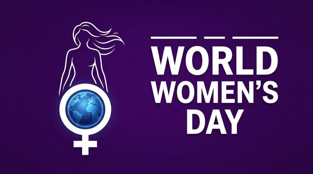 World women's day purple vector illustration