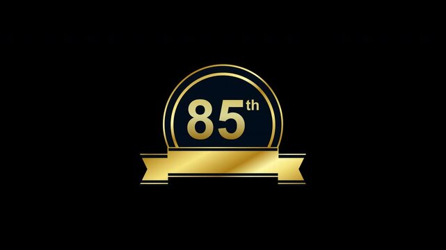 85th anniversary loop on alpha channel transparent background