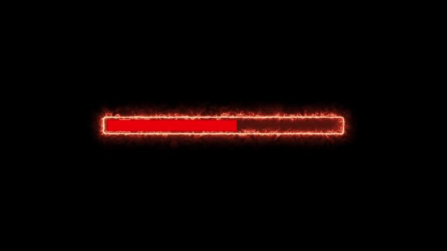 Red Glowing Horizontal Progress Bar
