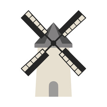 Illustration of a windmill with four blades