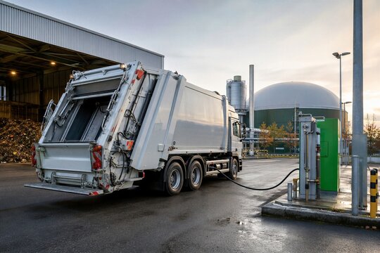 Biogas electricity generation using industrial truck