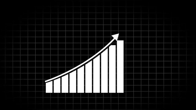 Business growth concept in graph chart showing marketing sales profit increasing to future target growing business concept. Clean Hi-tech style technology chart with a