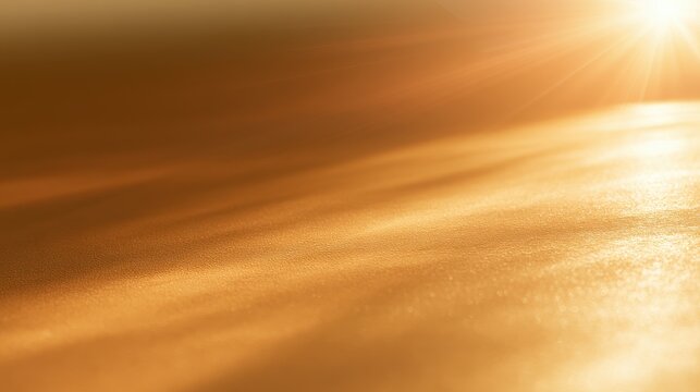 Warm gold surface illuminated by sunlit glow and beam patterns