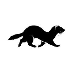 Fototapeta premium Running weasel silhouette animal illustration
