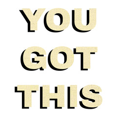 Naklejka premium You got this png colorful bold font word sticker fabric texture