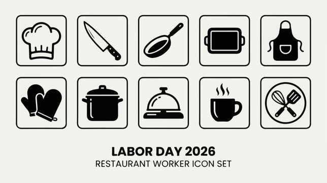 Restaurant Worker professional icon set for restaurant hospitality and food service for clear visual communication for digital products branding infographics presentations marketing and print design