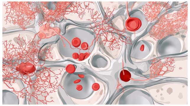 Diagram shows myelodysplastic syndrome in bone marrow, highlighting hematopoietic stem cell niche and blood cell development issues.