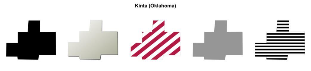 Obraz premium Kinta (Oklahoma) blank outline map set