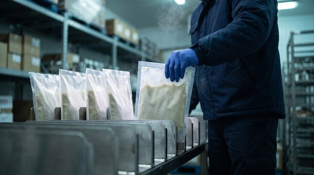 Chilled pouch samples organized for release review