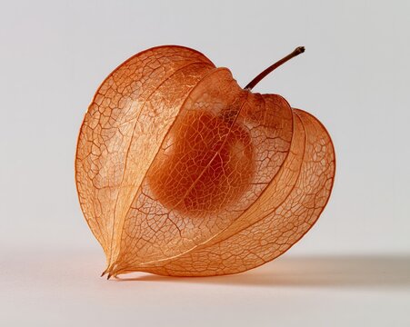 Golden Physalis Leaf in Autumnal Glow