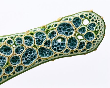Microscopic View of Plant Stem Cross Section